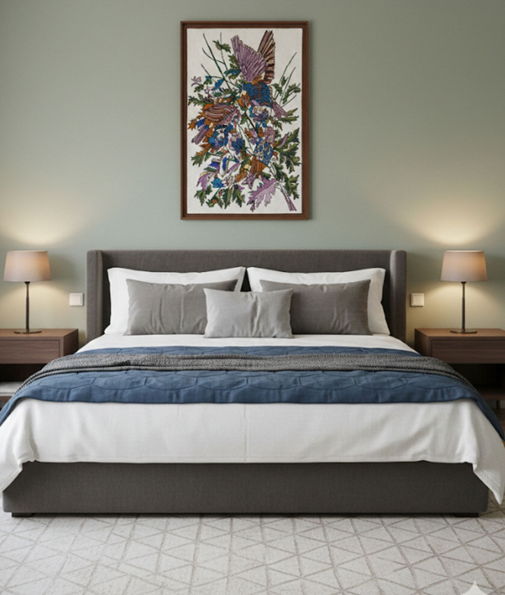 Kashmir handmade Woolen chain stitch rug