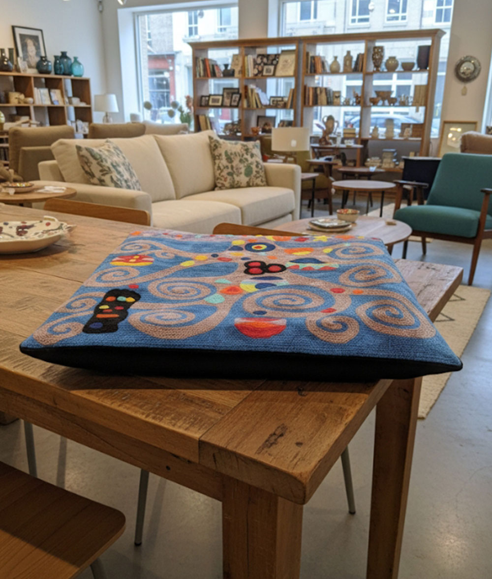 Kashmir handmade silk Chain stitch cushion cover Silk2