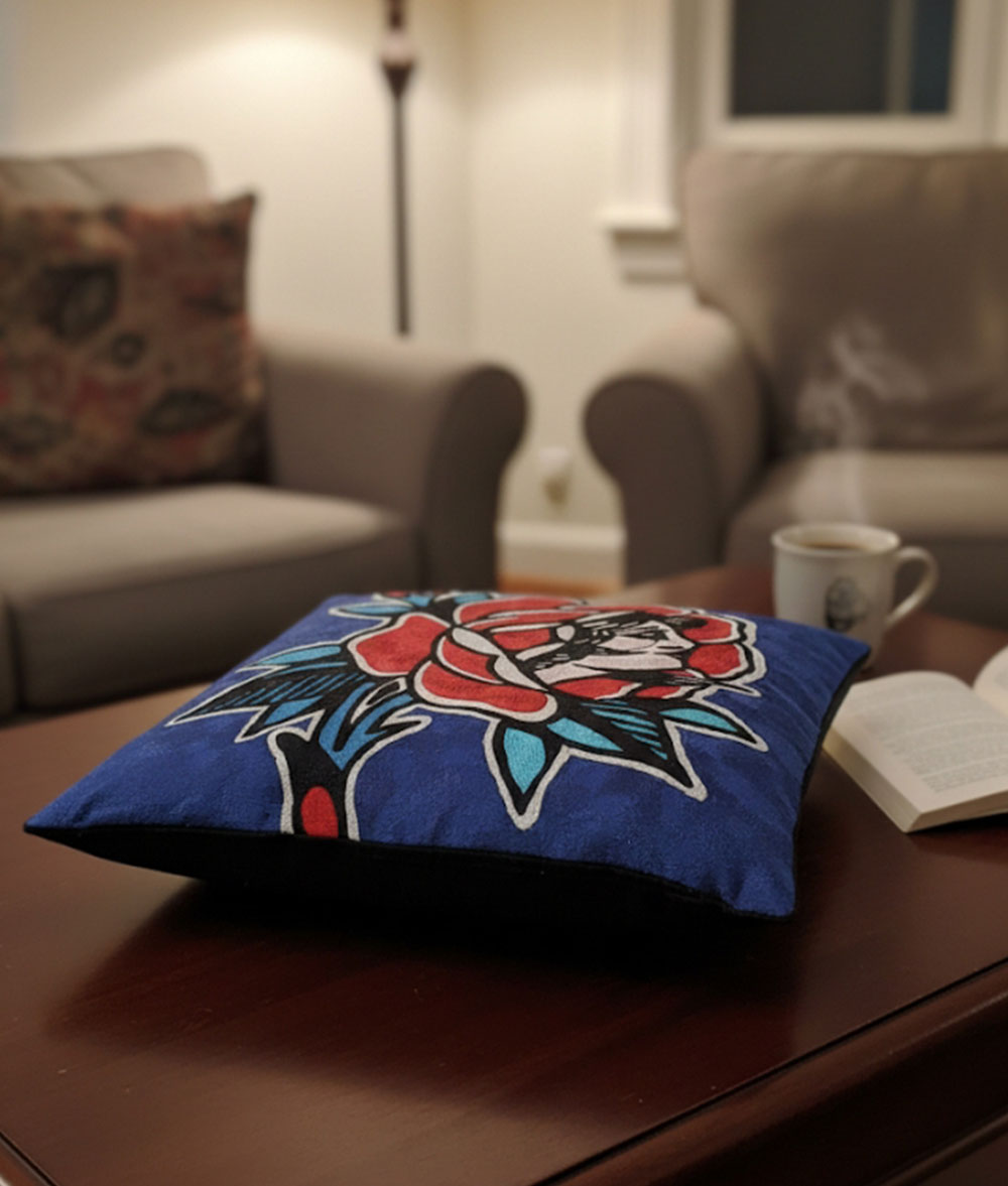 Kashmir handmade silk Chain stitch cushion cover1