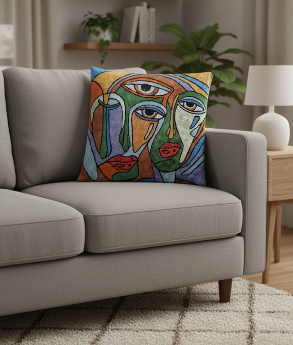 Kashmir handmade silk Chain stitch cushion cover6